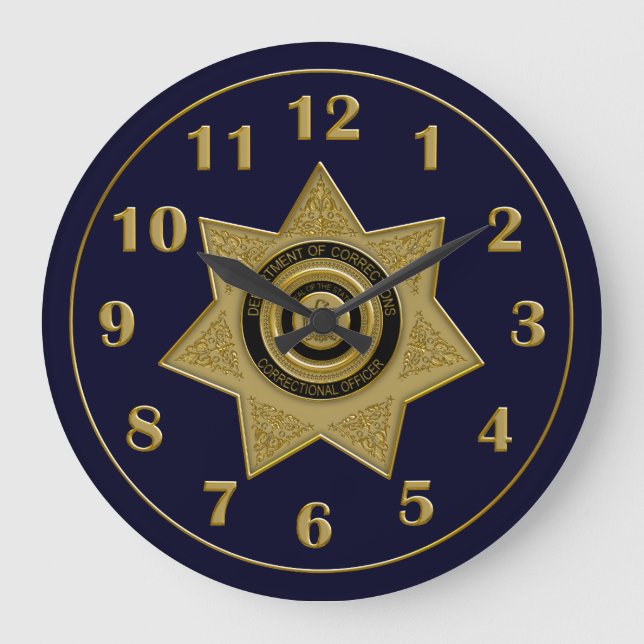 Reloj de pared de insignia de oficial correccional (Anverso)