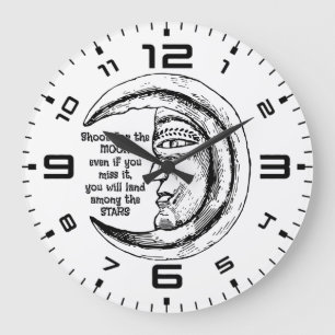 Reloj de pared de inspiración bajo la luz de la lu
