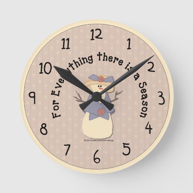 Reloj de pared de invierno campestre (Anverso)