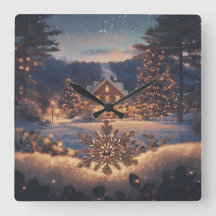 Reloj de pared de invierno mágico