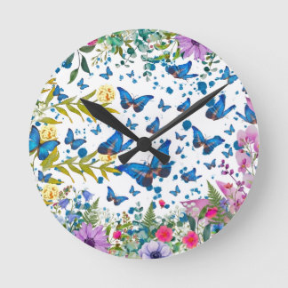 Reloj de pared de jardín de mariposas - Tiempo flo