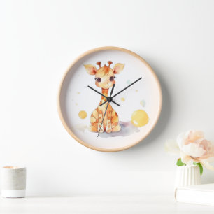 Reloj de pared de jirafa bebé linda