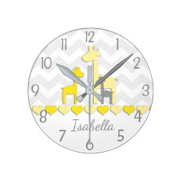 Reloj de pared de jirafa gris amarillo
