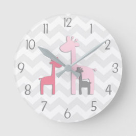 Reloj de pared de jirafa gris rosa