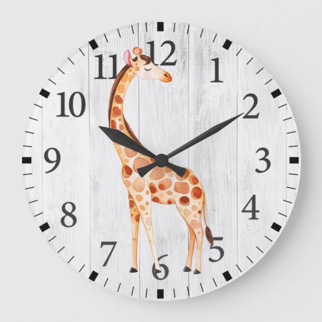 Reloj de pared de jirafa linda (Anverso)