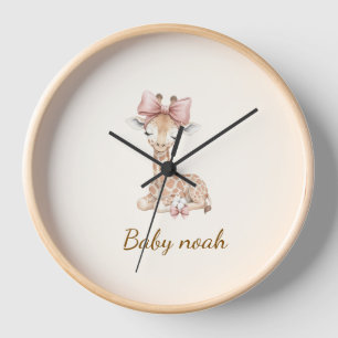 Reloj de pared de jirafa linda personalizado - Nom