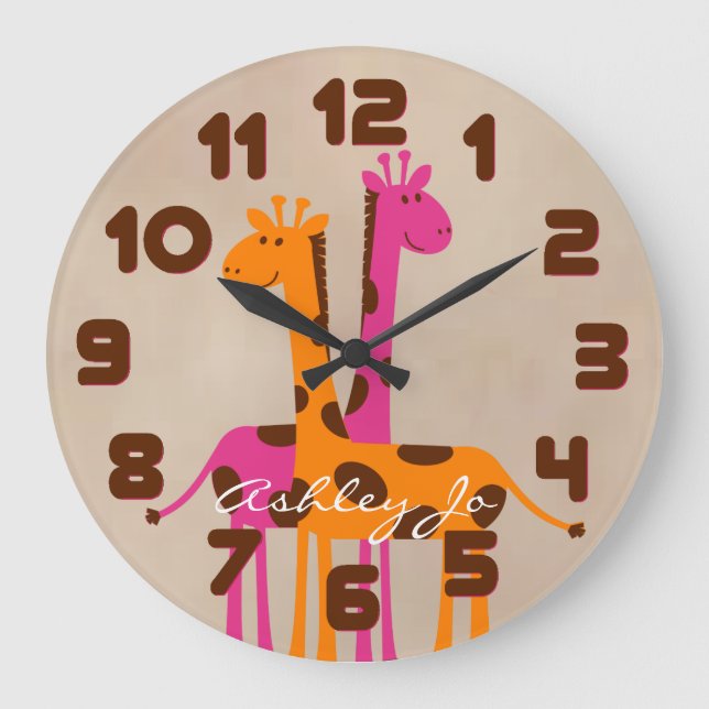Reloj de pared de jirafa personalizado (Anverso)