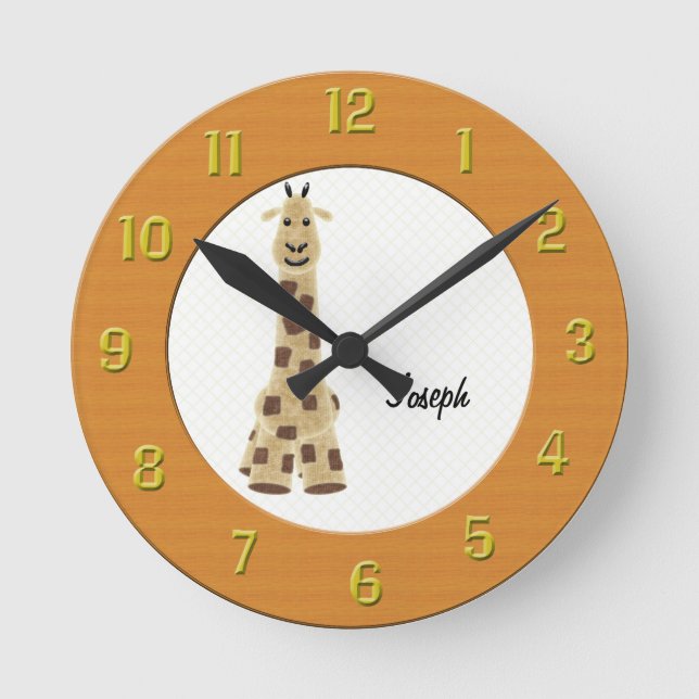 Reloj de pared de jirafa personalizado (Anverso)