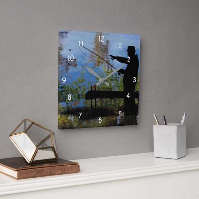 Reloj de pared de jubilación para pescadores de av (Oficina)