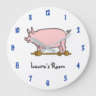 Reloj de pared de juguetes de juguete rosa de jugu