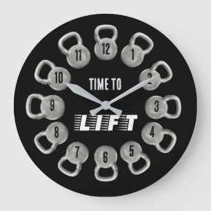 Reloj de pared de kettlebell para levantar pesas