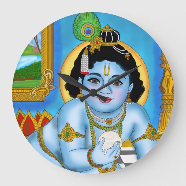 Reloj de pared de Krishna niño (Anverso)