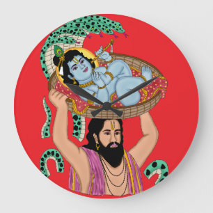 Reloj de pared de Krishna y Vasudeva