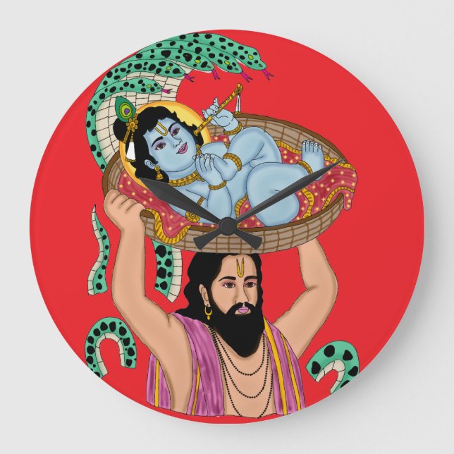 Reloj de pared de Krishna y Vasudeva (Anverso)