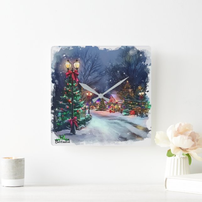 Reloj de pared de la aldea de Navidad del País de  (Hogar)