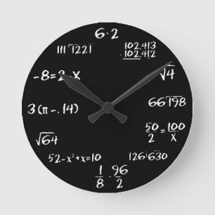 Reloj de pared de la álgebra - NEGRO
