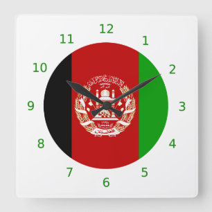 Reloj de pared de la bandera afgana