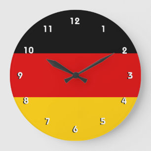 Reloj de pared de la bandera alemana con números