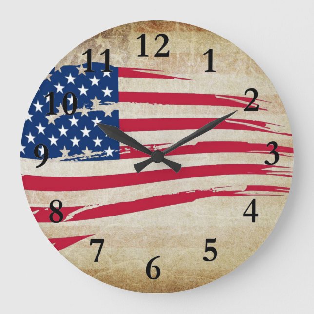 RELOJ DE PARED DE LA BANDERA AMERICANA (Anverso)