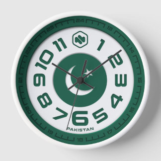 Reloj de pared de la bandera de Pakistán