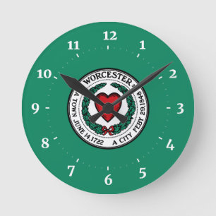 Reloj de pared de la bandera de Worcester, Massach