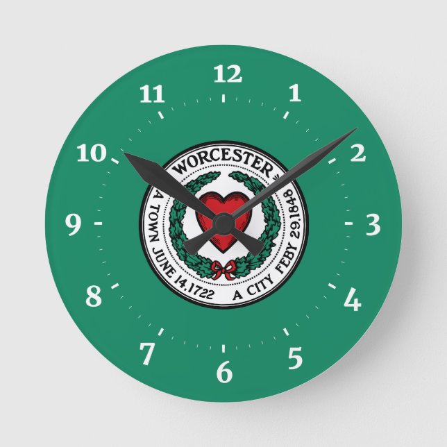 Reloj de pared de la bandera de Worcester, Massach (Anverso)
