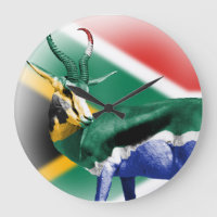 Reloj de pared de la bandera del Springbuck de