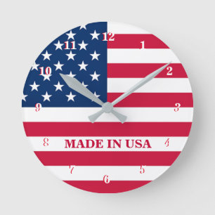 Reloj de pared de la bandera estadounidense