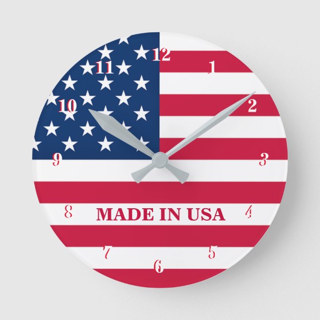 Reloj de pared de la bandera estadounidense (Anverso)