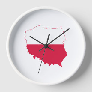 Reloj de pared de la bandera polaca