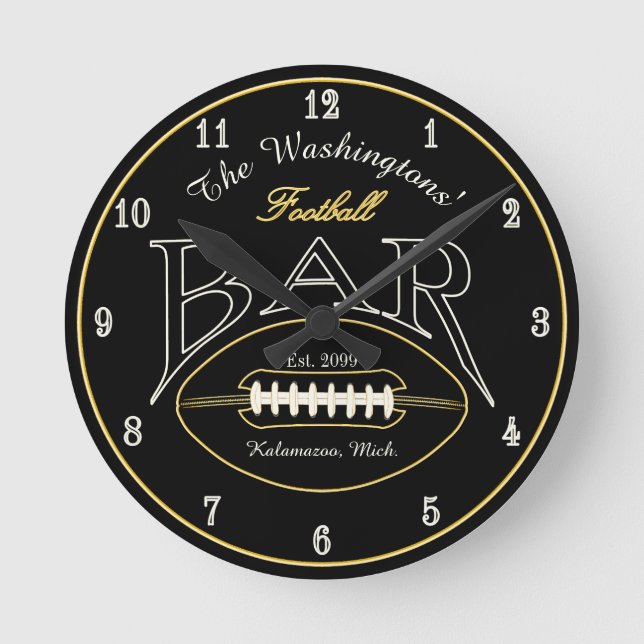 Reloj de pared de la barra de fútbol estadounidens (Anverso)