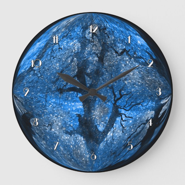 Reloj de pared de la bola de cristal azul de invie (Anverso)