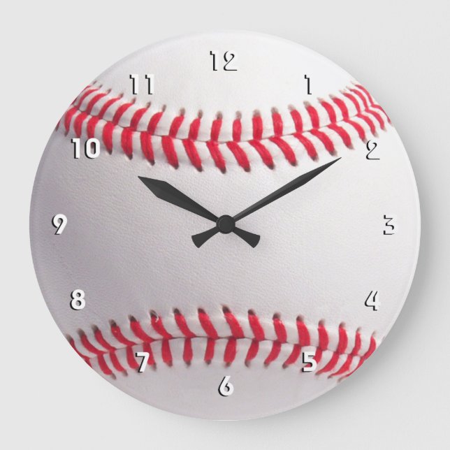 Reloj de pared de la bola del béisbol con números (Anverso)