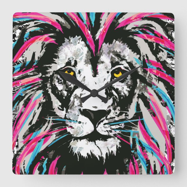 Reloj de pared de la cabeza del león | Reloj de le (Anverso)