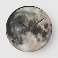 Reloj de pared de la cara de la luna redonda