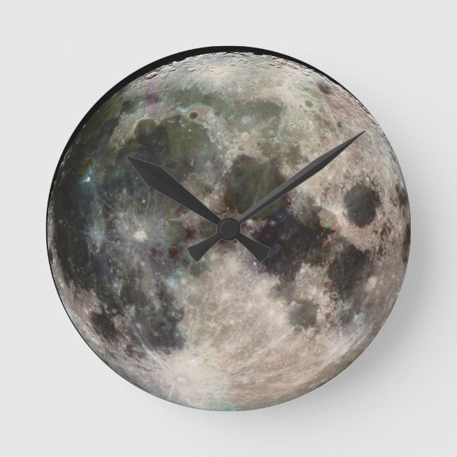 Reloj de pared de la cara de la luna redonda (Anverso)