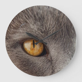 Reloj de pared de la cara del gato