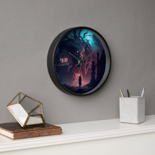 Reloj de pared de la casa del horror