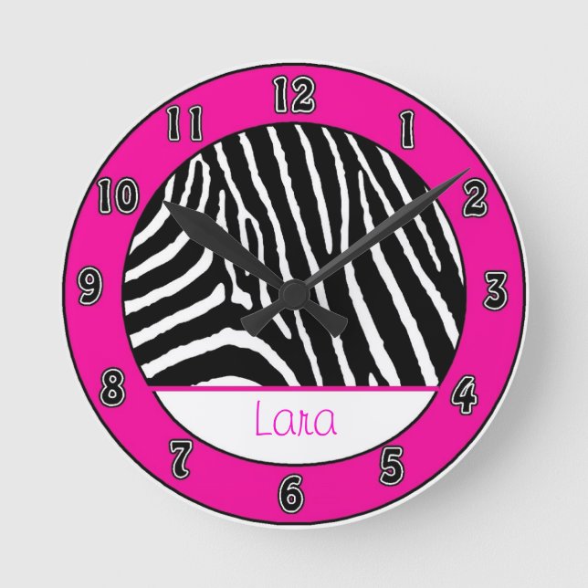 Reloj de pared de la cebra de los chicas de las (Anverso)