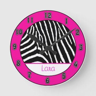 Reloj de pared de la cebra de los chicas de las