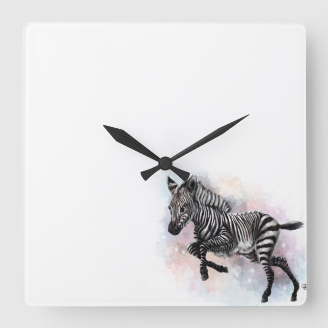 Reloj de pared de la cebra del bebé (Anverso)