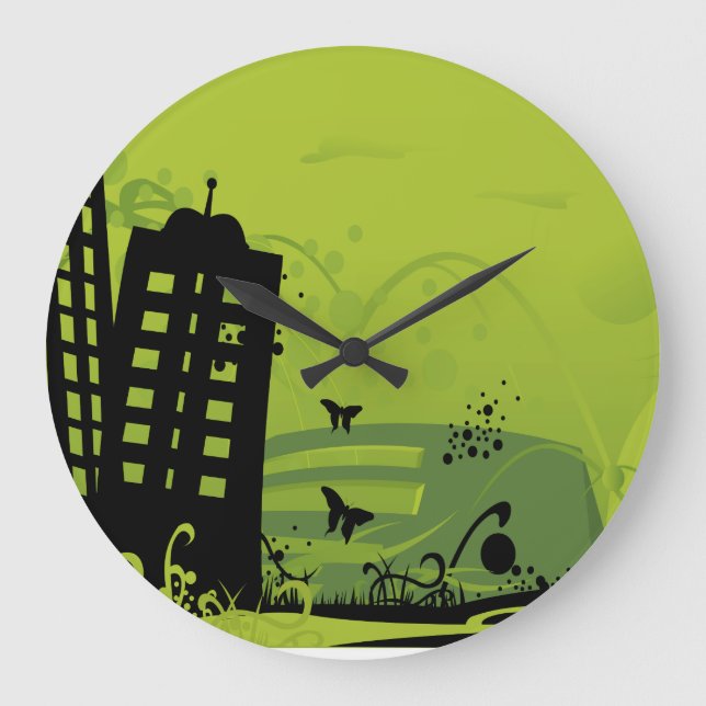 Reloj de pared de la ciudad verde (Anverso)