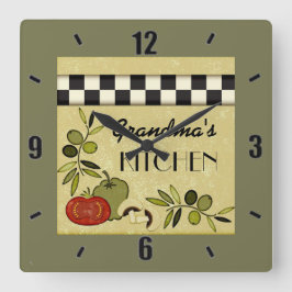 reloj de pared de la cocina a cuadros del personal