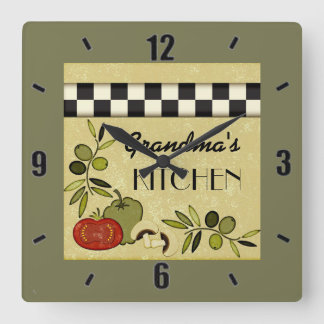 reloj de pared de la cocina a cuadros del personal