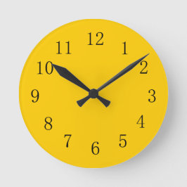 Reloj de pared de la cocina amarilla de mandarina