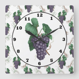 Reloj de pared de la cocina Country Grapes