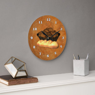Reloj de pared de la cocina de pan casero