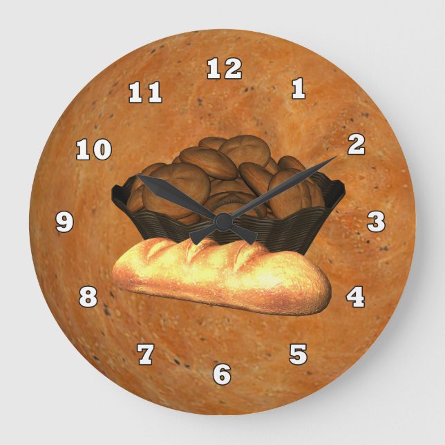 Reloj de pared de la cocina de pan casero (Anverso)