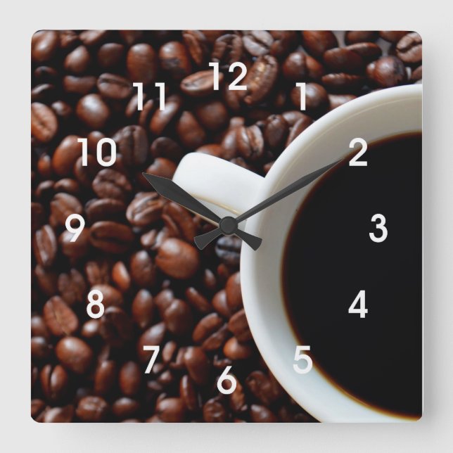 Reloj de pared de la cocina del grano de café (Anverso)