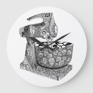 reloj de pared de la cocina del mezclador de arte